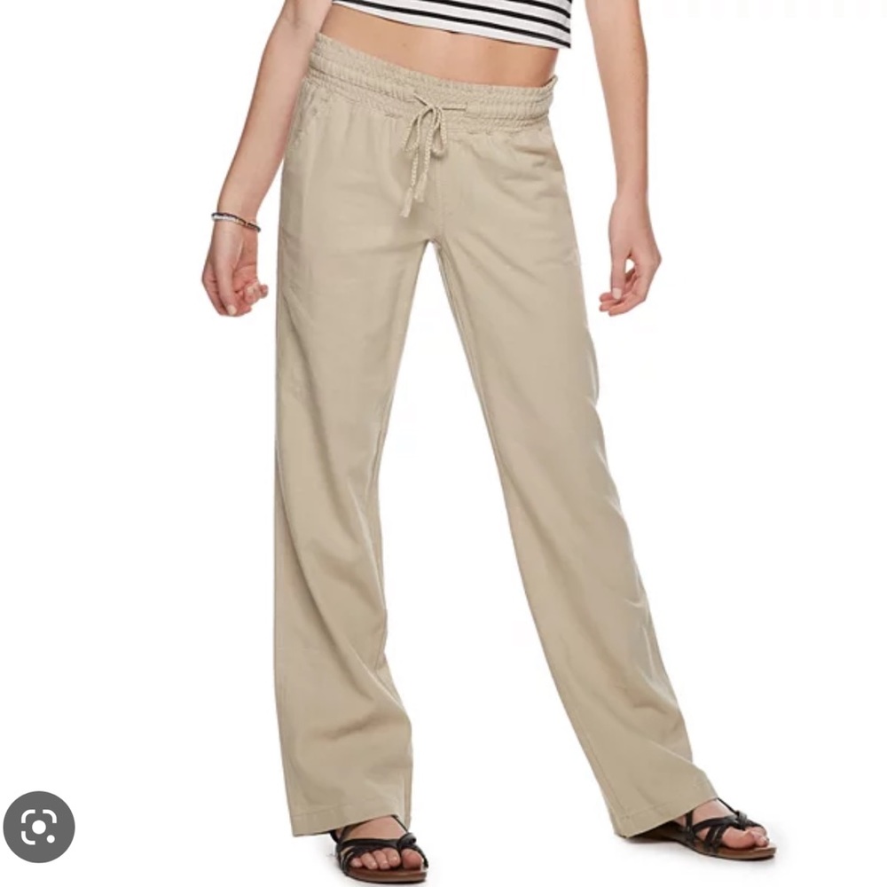 SO Linen Blend Drawstring Beach Pants